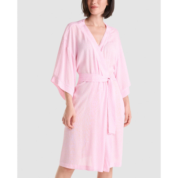 Bata corta mujer viscosa topitos ligera