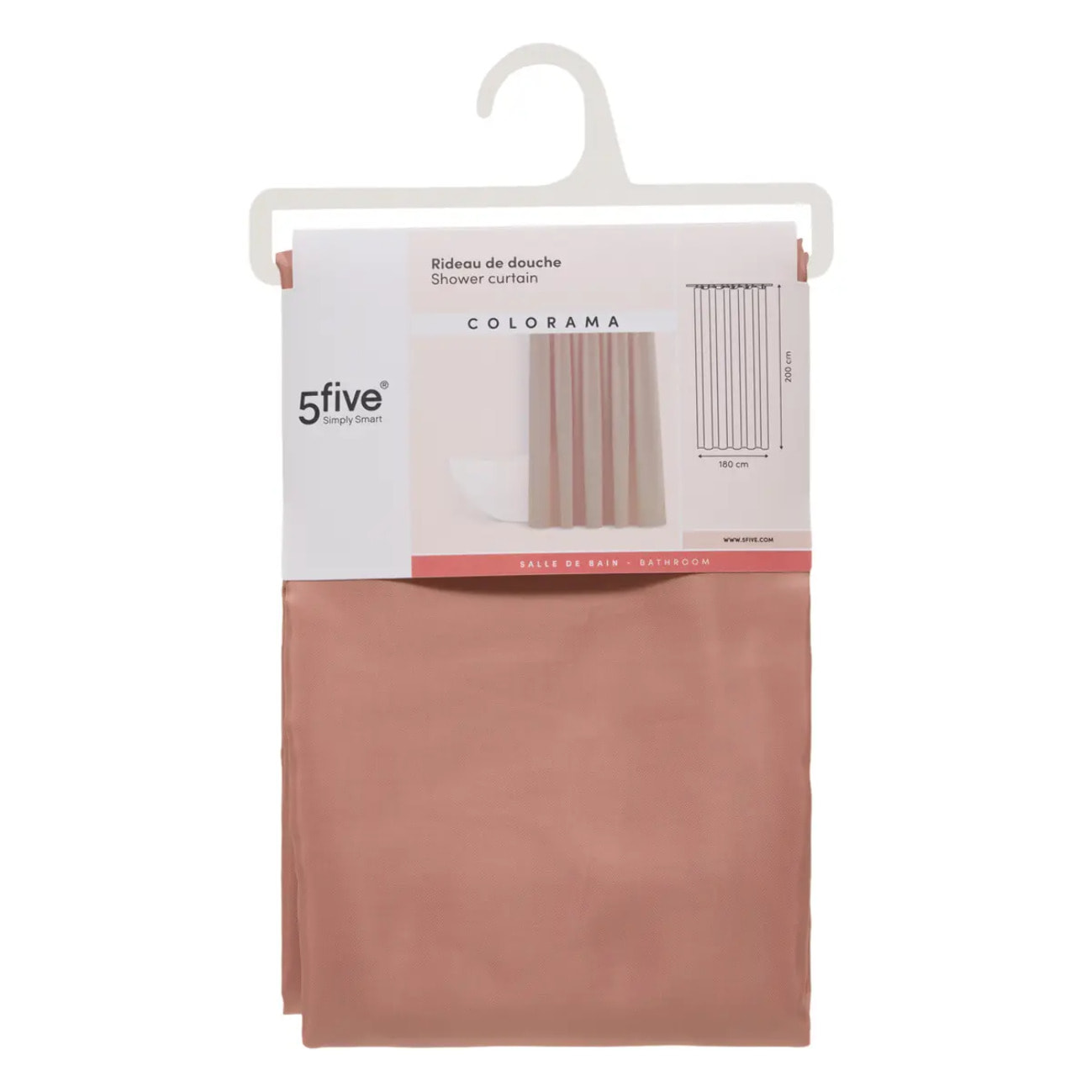 Rideau de douche Colorama 180x200cm rose