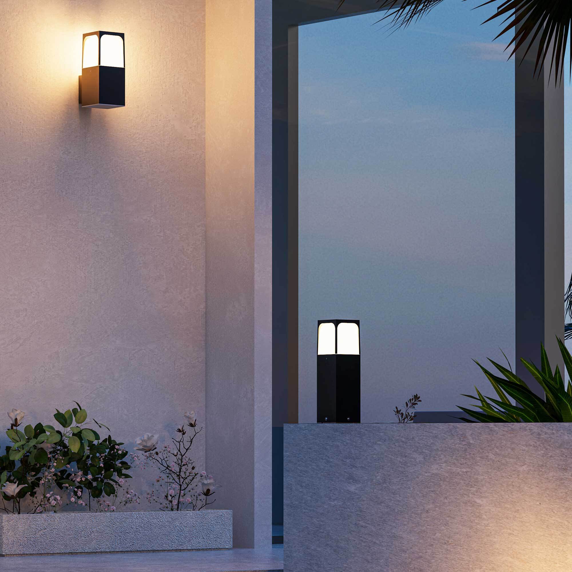 FORLIGHT Veta baliza exterior negra para bombilla E27