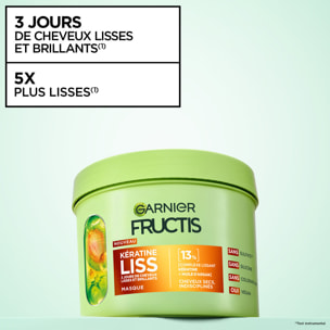 Garnier Fructis Kératine Liss Routine Shampooing, Masque et Spray lissant enrichie en kératine végétale et huile d'argan