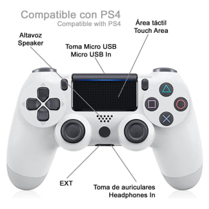 Controller wireless con vibrazione compatibile con PS4. Funzionalità complete.