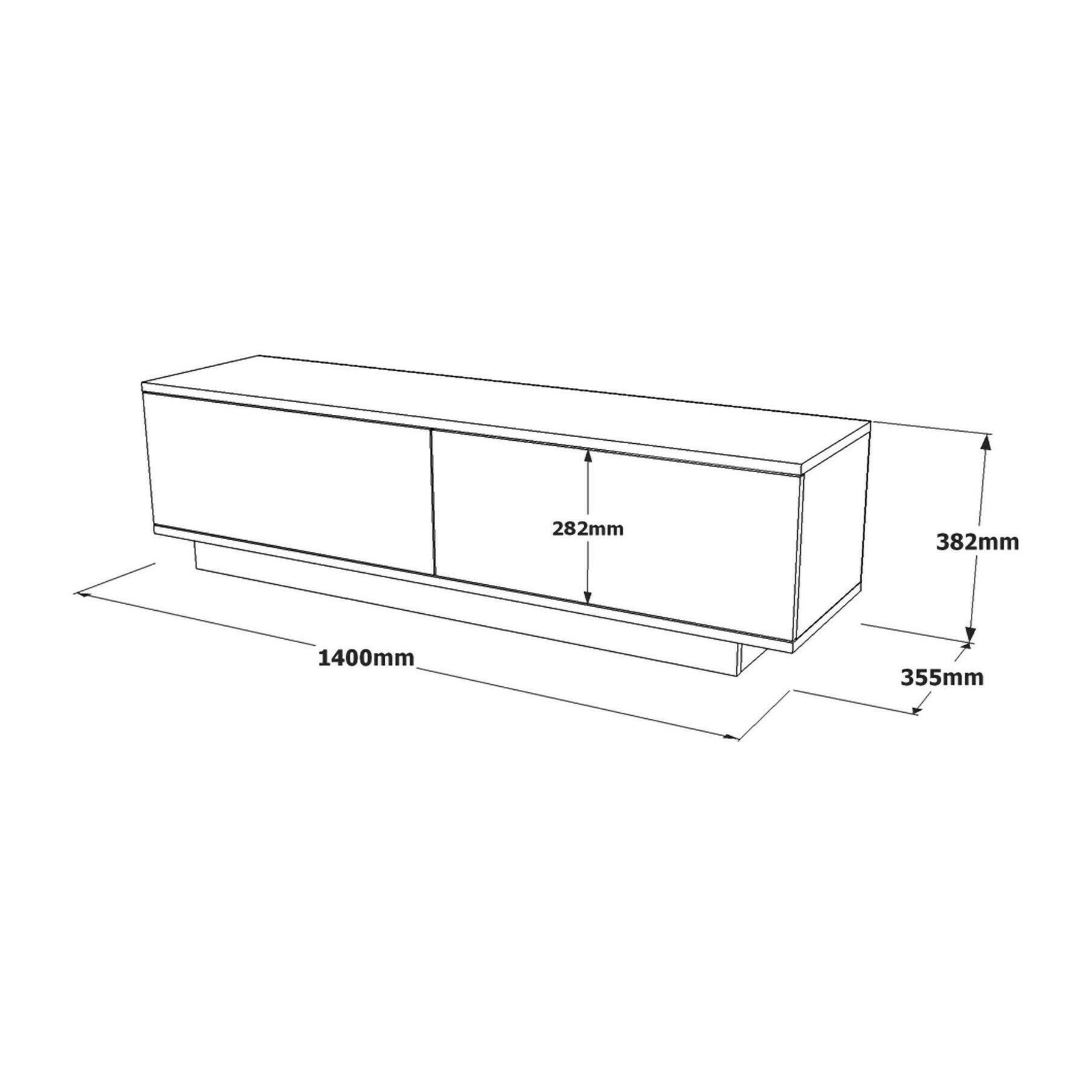 Mobile porta TV Dpoloni, Credenza da soggiorno, Armadio basso per TV, Base parete attrezzata, 140x36h38 cm, Nero