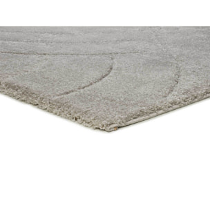 MOLIER Alfombra shaggy con formas abstractas en plata, varias medidas disponibles.