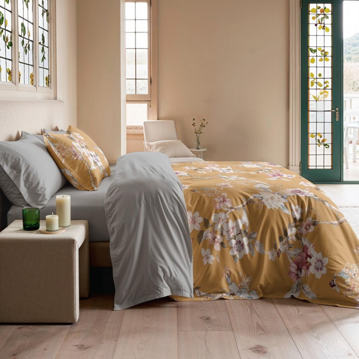 Housse de couette saori ocre