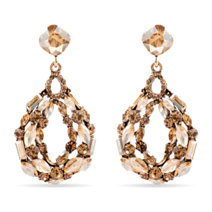 Pendientes con Cristal Multicolor acabado oro 18k