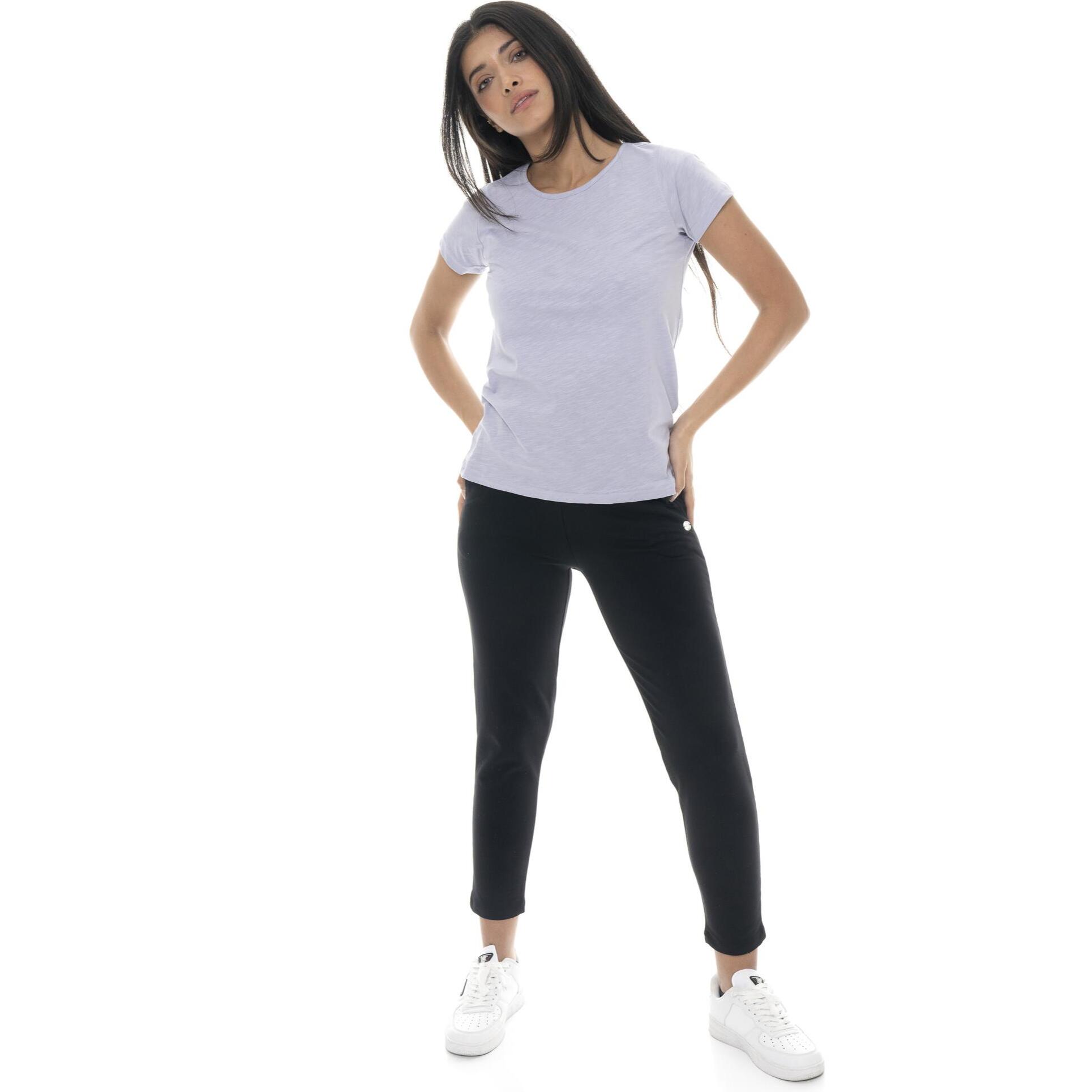 Pantaloni da donna in cotone non Felpeto dritti Leone Basic