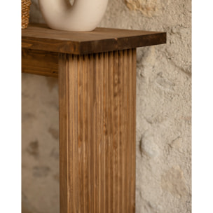 Consola de madera maciza en tono roble oscuro de 120x80cm Alto: 35 Largo: 120 Ancho: 80