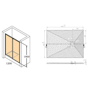 Pack : Porte coulissante 120cm + Receveur Satalek 120x80cm Blanc (Huppe1-12080WH)