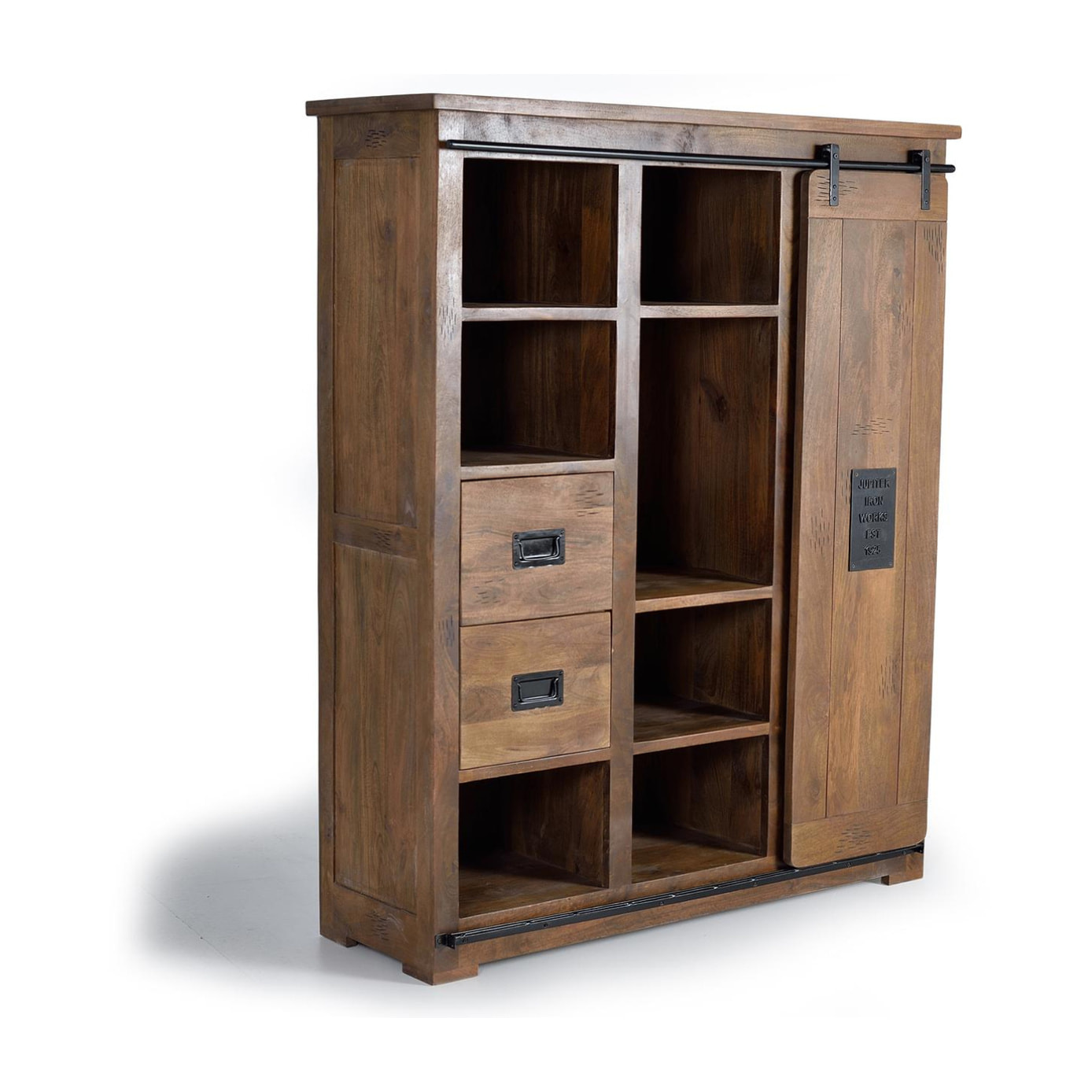 Alacena de Madera de Mango 140 Cm Estilo Industrial