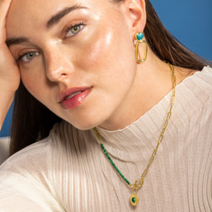 Collar de Malaquita acabado en oro amarillo de 18K- Mossir