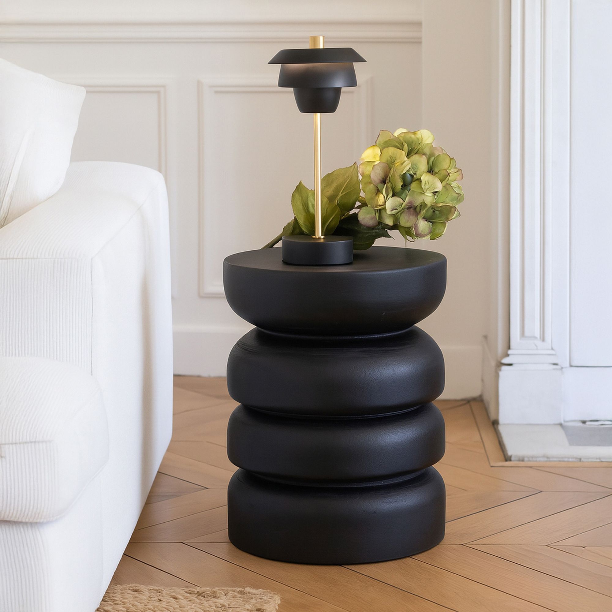 Meuble d'appoint en bois noir TAO