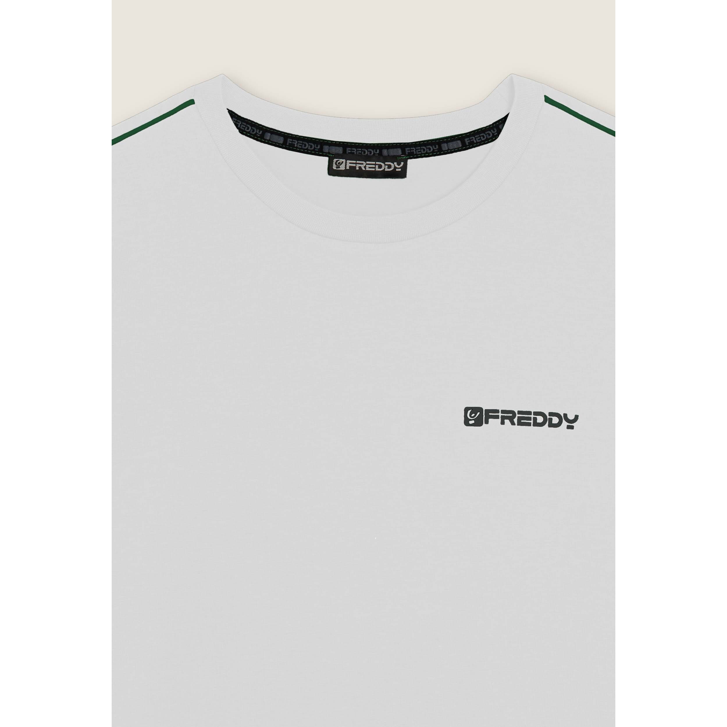 T-shirt manica lunga in jersey con cuciture a contrasto