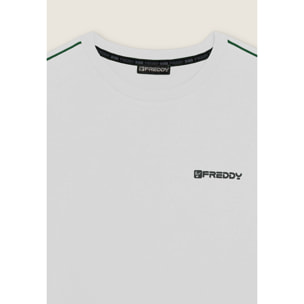 T-shirt manica lunga in jersey con cuciture a contrasto