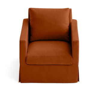 Serena - fauteuil déhoussable en tissu - Rouille