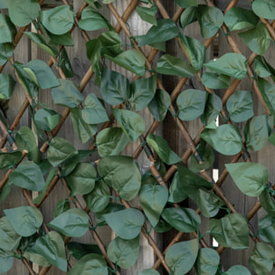Haie artificielle 4 pièces feuilles de lierre polyester osier vert