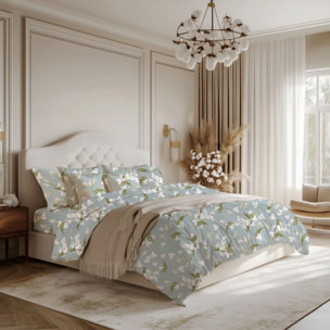 COTONISSIMI Completo Letto Calla in 100% puro cotone_Matrimoniale