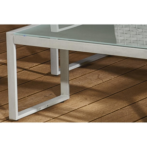 Salon de jardin bas résine tressée 4 places TINA