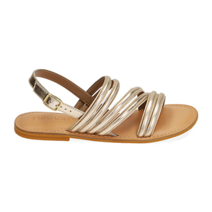 Sandalias de piel doradas