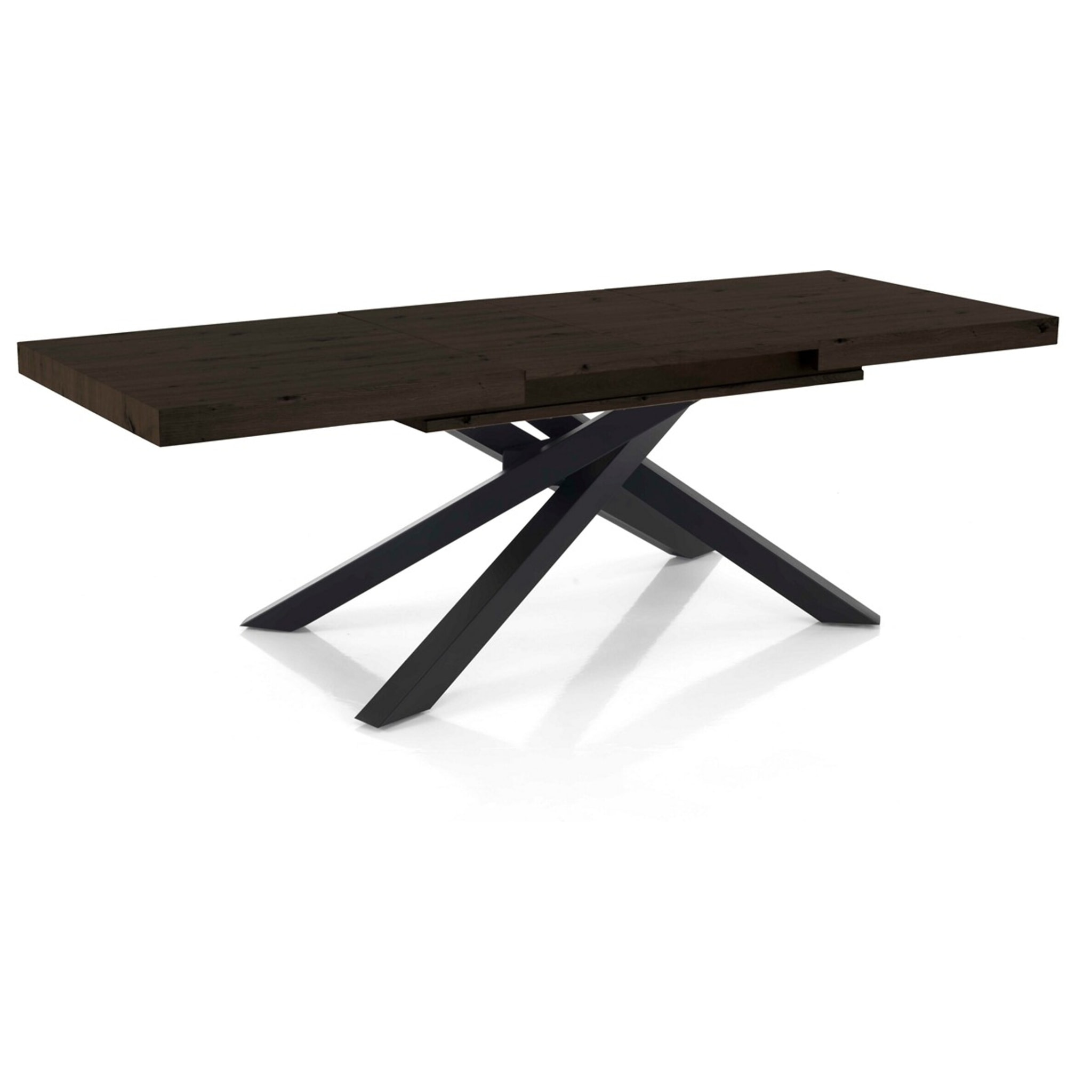 Table à manger extensible Tomasucci HELT, en MDF finition noyer, 90 × 160 × 75,5 cm