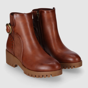Botines de Piel Sintética - Cuero - Tacón: 3 cm