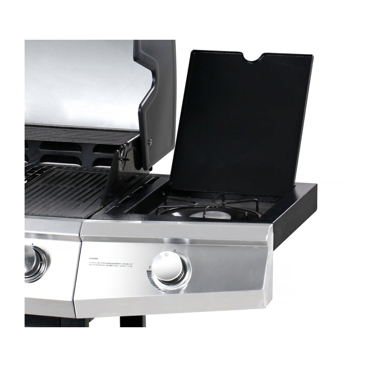 Barbecue gaz avec couvercle en verre "Bingo 5" - 4 brûleurs + 1 latéral + Housse protection - 15.2 kW - Noir