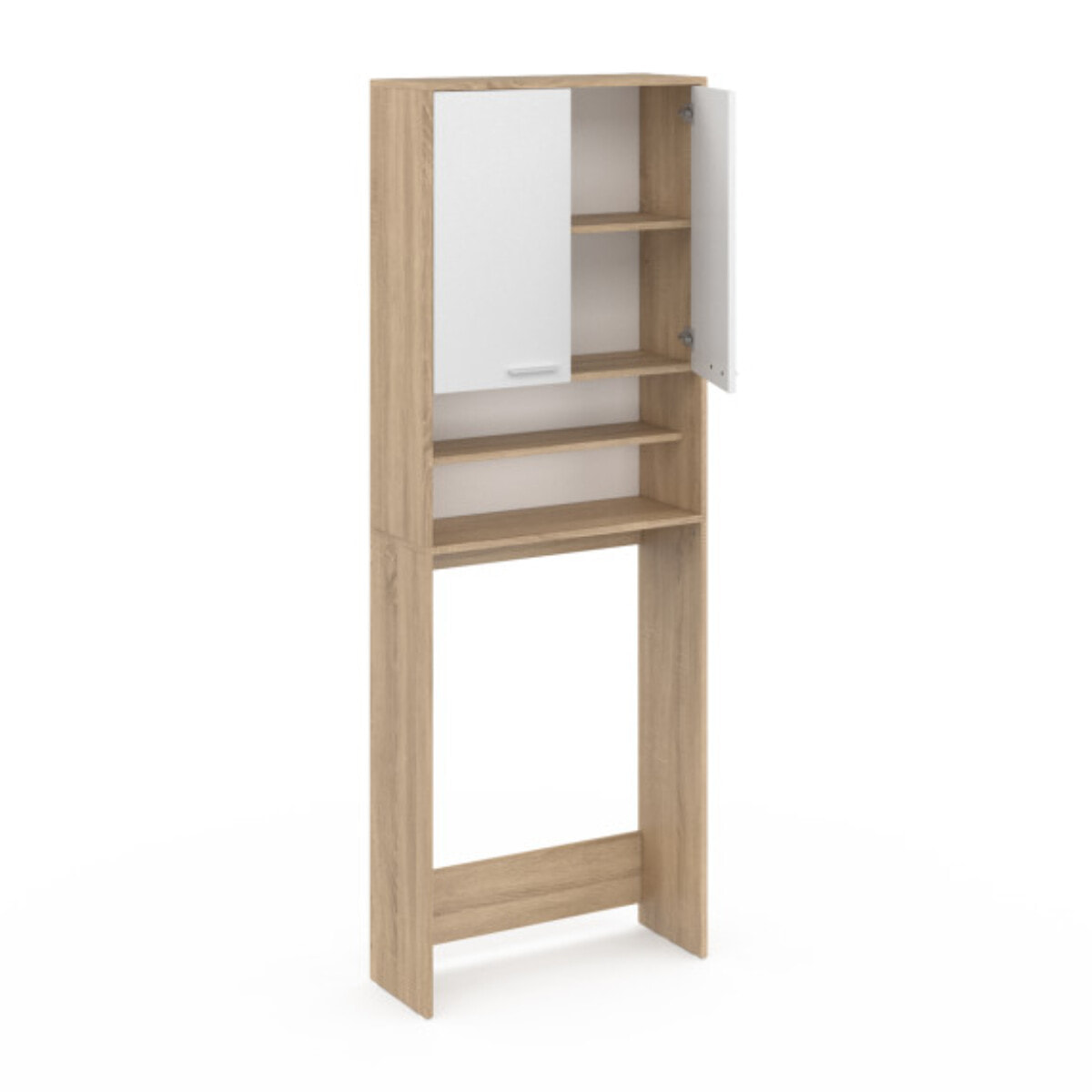 Meuble étagère dessus machine à laver - Bois - Blanc