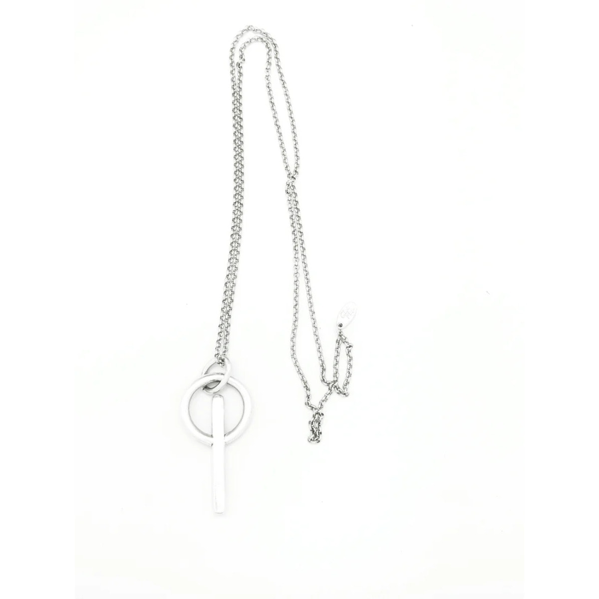 Collar largo en plata colgante "Pit"