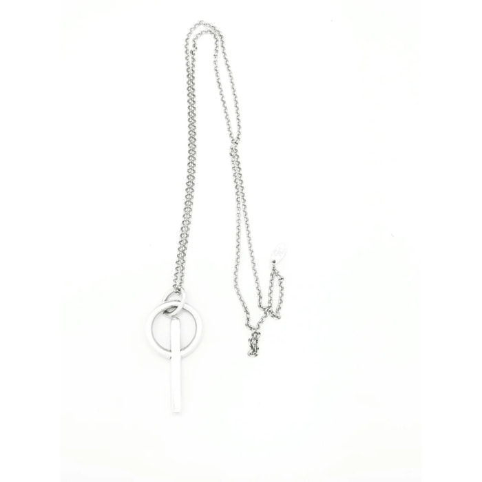 Collar largo en plata colgante "Pit"