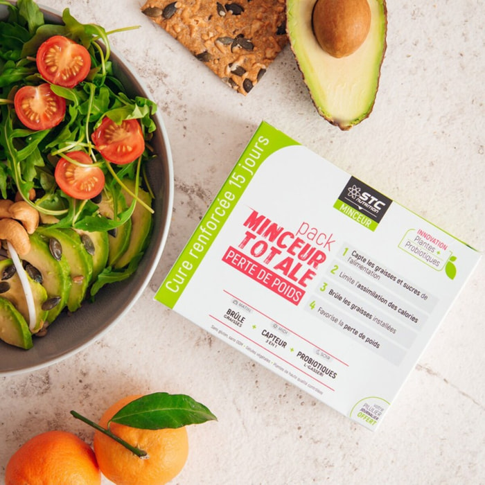 STC NUTRITION - Pack Minceur Totale - Cure Perte de Poids 3 en 1 - Brûle & Déstocke les graisses installées - Convient aux Vegan - Actifs Naturels - Sans Gluten - Pilulier offert - Cure 15 jours