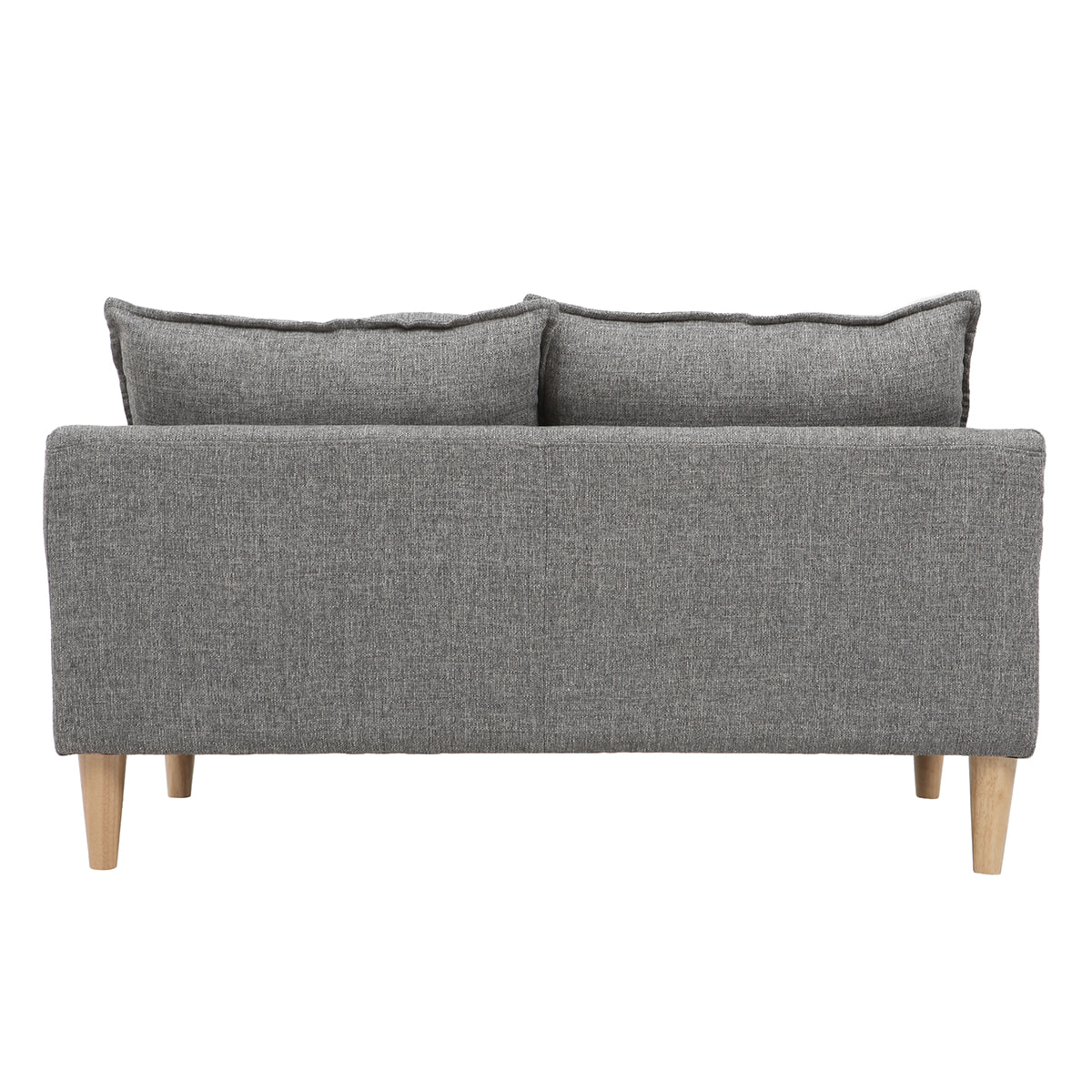 Canapé scandinave 2 places en tissu gris et bois clair KATE