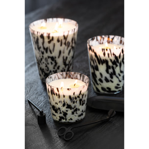 J-Line bougie parfumée Noa - Stone & Rock - verre - noir/blanc - large - 95H