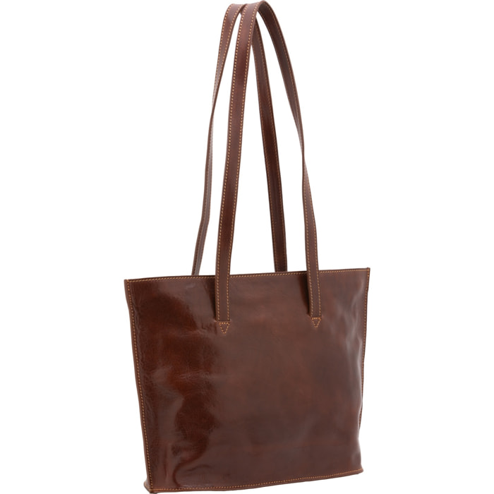 Borsa a spalla da donna - Modello False - 100% pelle - 27.0 x 38.5 x 10.0 cm