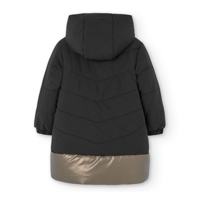 Parka tejido técnico combinada de niña