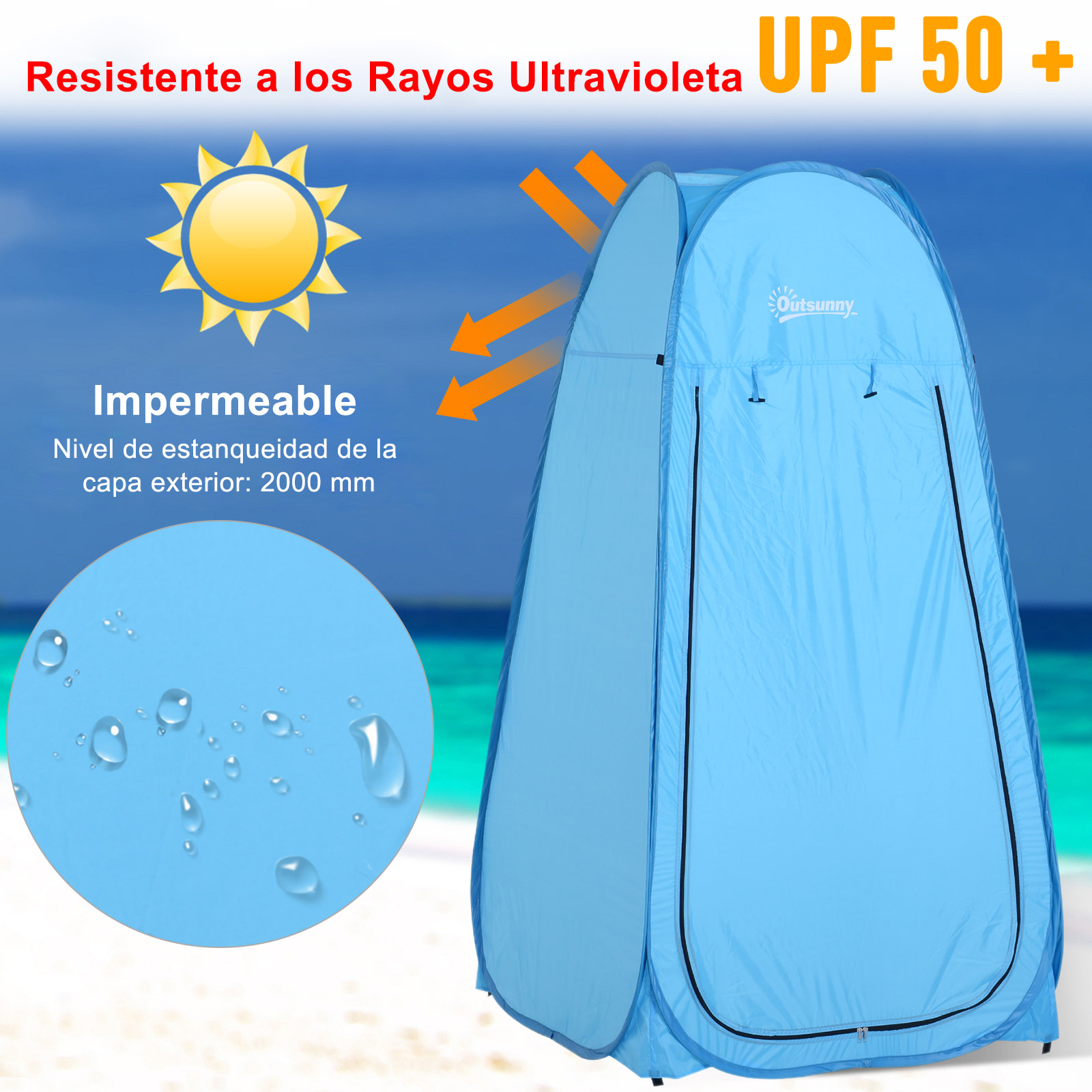 Tienda De CampaáÂ±a de Tela De Poliéster 100x100x185cm Azul