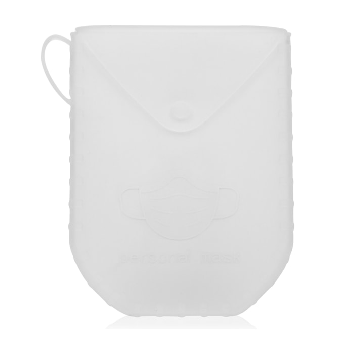 Porta mascarillas higiénico de silicona flexible.