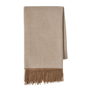 Plaid uni en alpaga, NOMADE, Beige Noisette