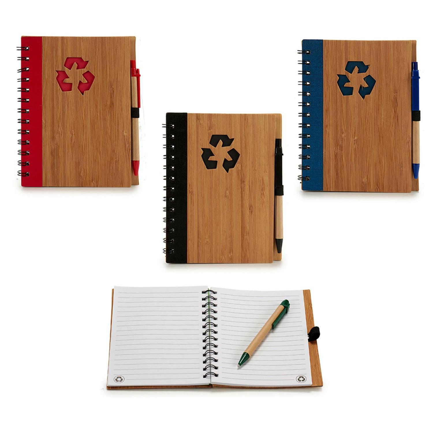 PACK 4 LIBRETAS BAMBU RECICL Y BOLI 18X14CM S4