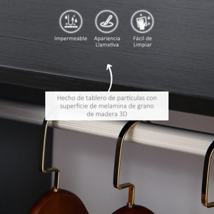 Armario Ropero con Ruedas Armario para Ropa con Barra Estantes Abiertos Organizador para Colgar Ropa de Dormitorio 60x40x128 cm Negro