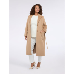 Fiorella Rubino - Cappotto lungo con cintura - Beige