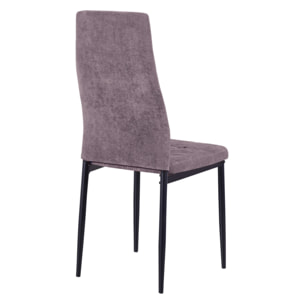 Sedie sala da pranzo in tessuto prugna con gambe metallo - Milano