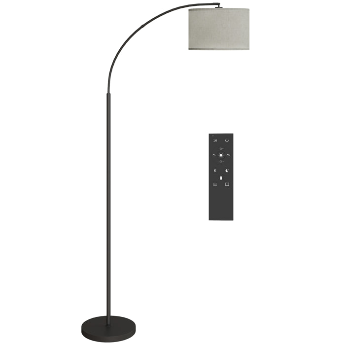 Lampadaire LED dimmable H.180 cm avec télécommande abat-jour réglable 11 température couleurs et niveaux de luminosité noir