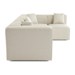 Arty - canapé modulable d'angle droit 5 places - en tissu mailles 3D - Beige