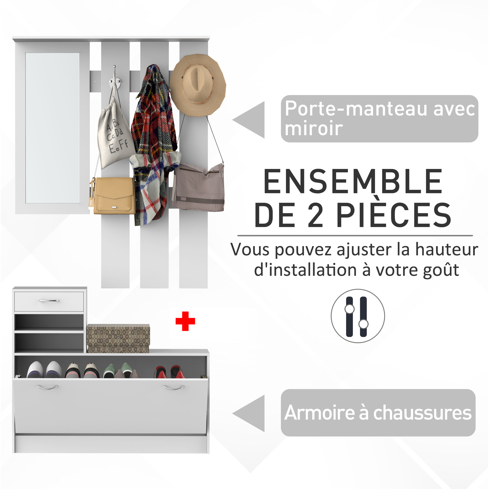 Ensemble de meubles d'entrée design contemporain