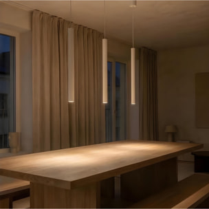 Ledsc4 LedsC4 - Lámpara Colgante LED Interior, Diseño Contemporáneo, Luz Cálida 2700K-3000K, Altura Ajustable, Difusor Opal, 600mm, Ideal para Salones y Comedores