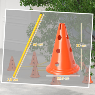 Juego de Agilidad para Perros, Vallas de Obstáculos de Entrenamiento de Coordinación, 8 Conos 30 cm de Altura, 4 Barras 80 cm de Longitud y Bolsa de Transporte, para Deporte de Fútbol y Perros