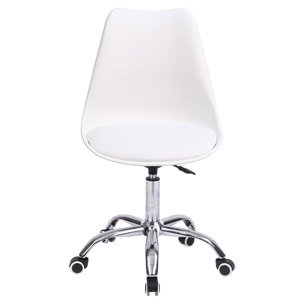 Chaise de bureau réglable en hauteur blanche ANNE