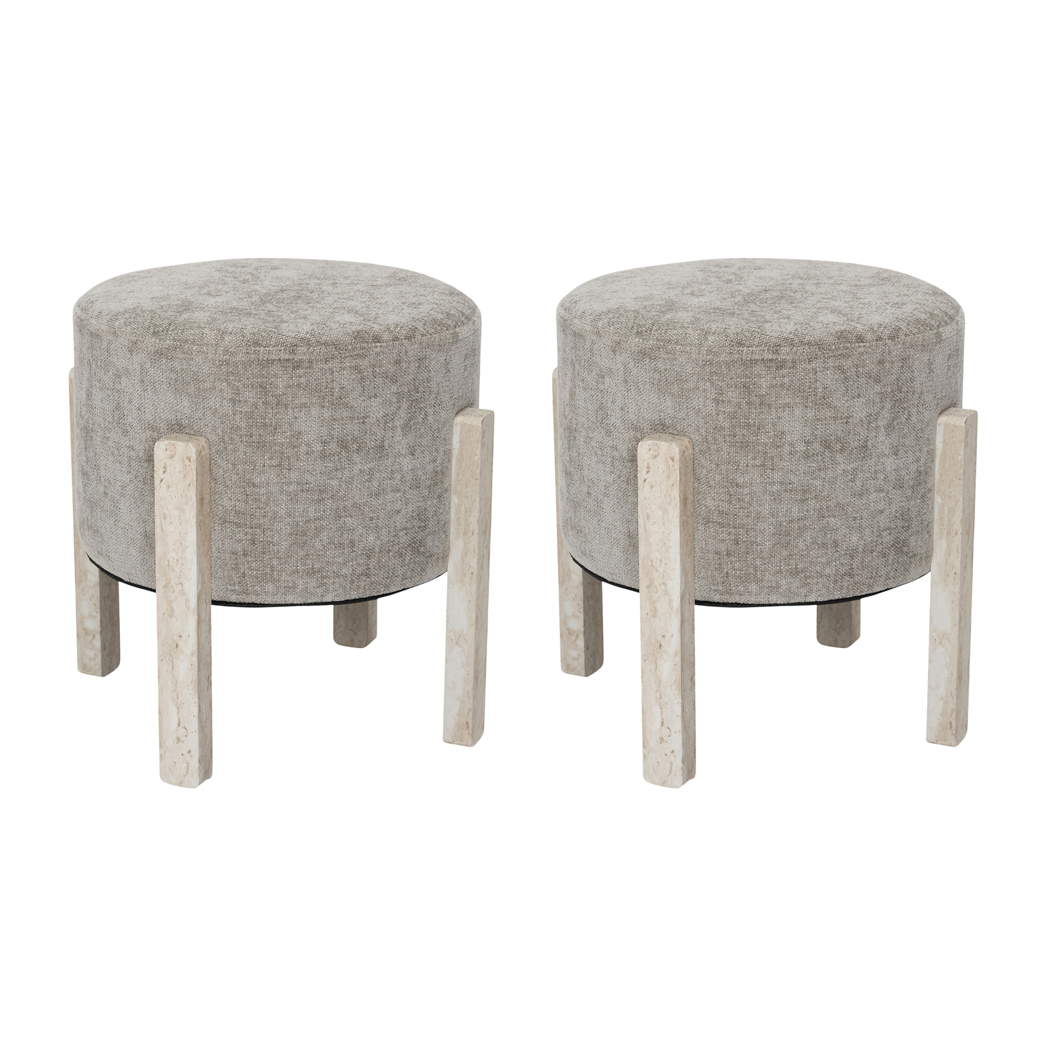 Tabouret Emilia Taupe - Lot De 2