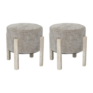Tabouret Emilia Taupe - Lot De 2