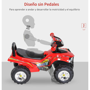 Quad Correpasillos Infantil con Bocina Música Luces Rojo