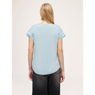 Motivi - Camiseta bimaterial - Light - blue